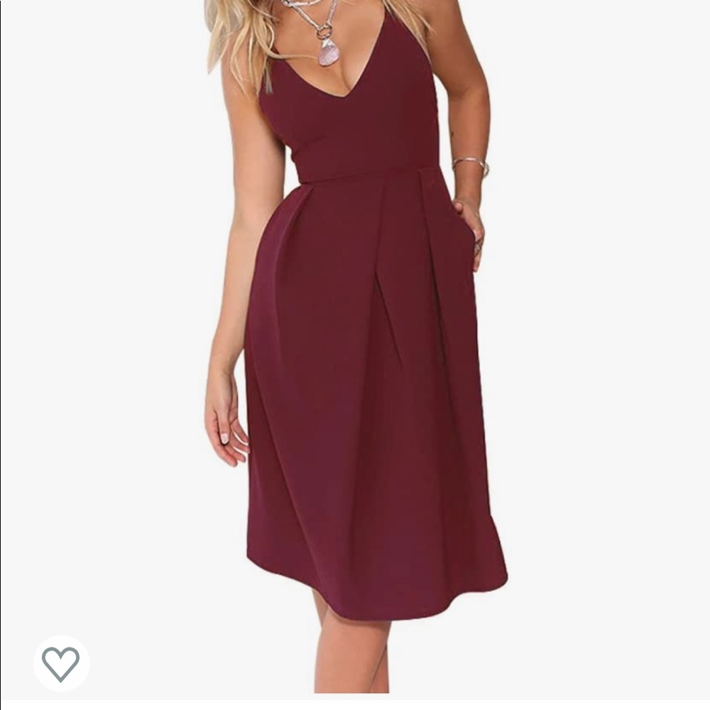 Wine dress with pockets